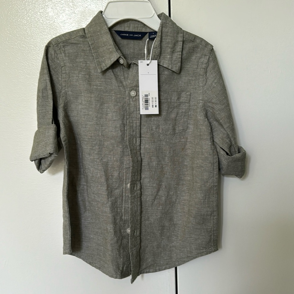 Janie and Jack linen button down oxford boys 3t
